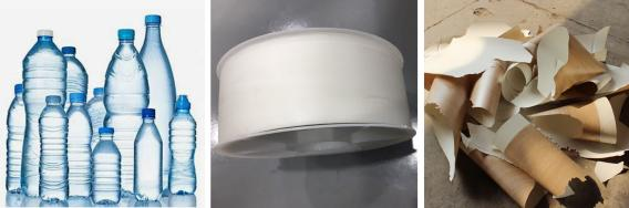 Peças moldadas por sopro e sobras de plástico de paredes finas.